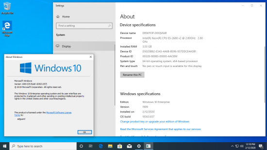 Windows 10 v1909 Build 18363.657 AIO 32in2 (x86/x64) February 2020