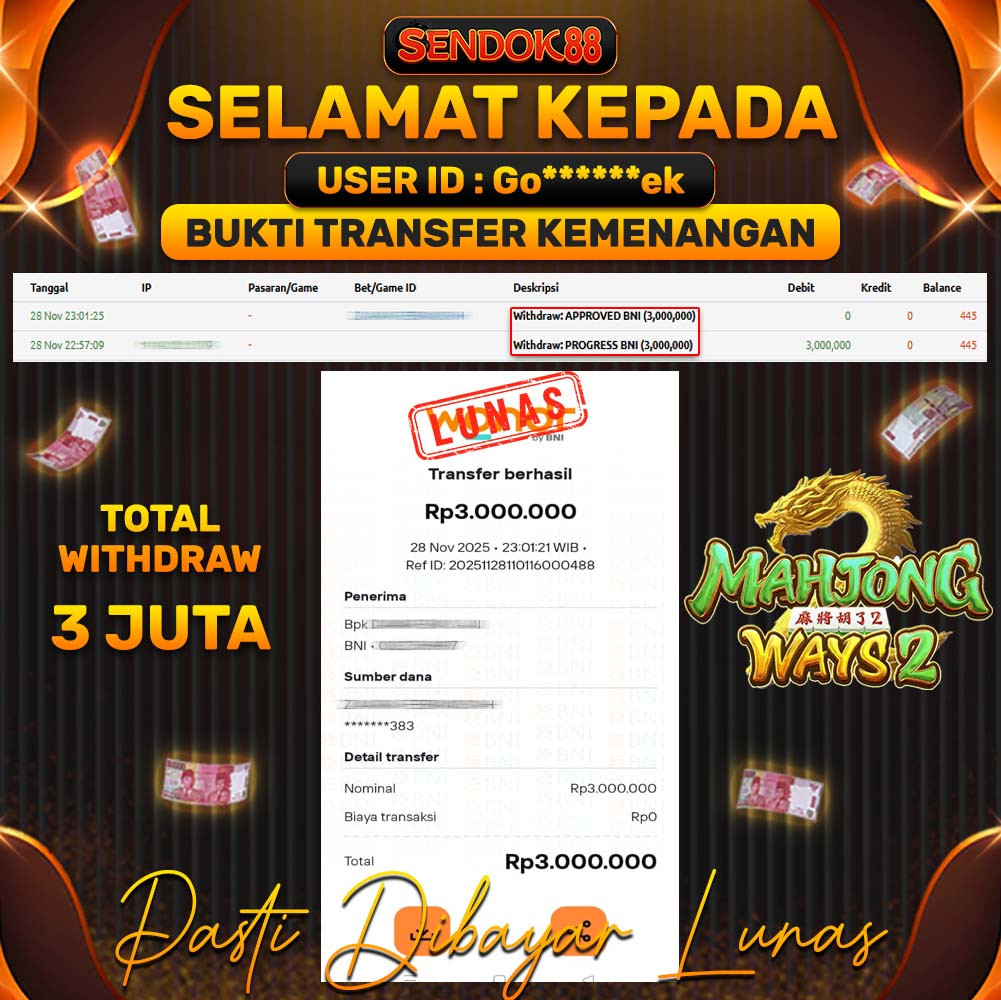 SENDOK88 JEPE! MAHJONG WAYS 2 Rp 3.000.000,- LUNAS!