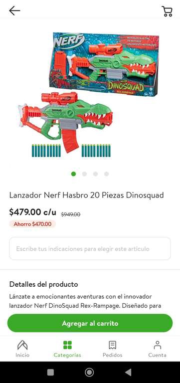 Despensa bodega aurrera: Nerf Dinosquad Rex Rampage 
