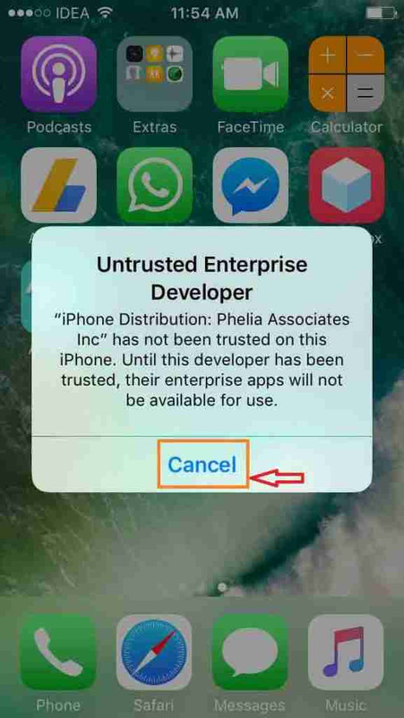 Click on Cancel