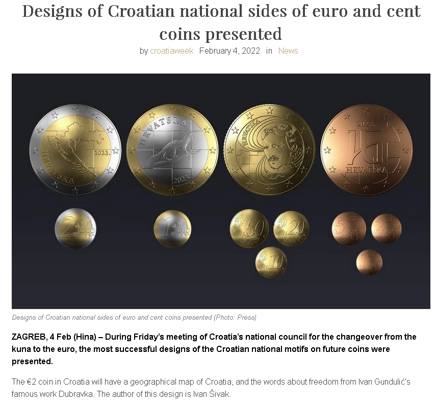 Designs of Croatian national sides of euro and cent coins presented Screenshot-1540