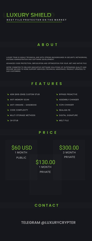 LUXURY SHIELD Crypter Offer