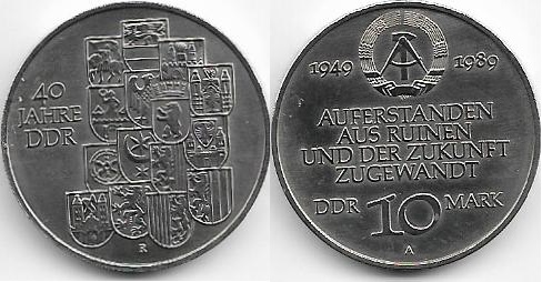 Conmemorativas aus dem osten: Marcos de la DDR 10-mark-1989-12-18g-X-10-mark-X