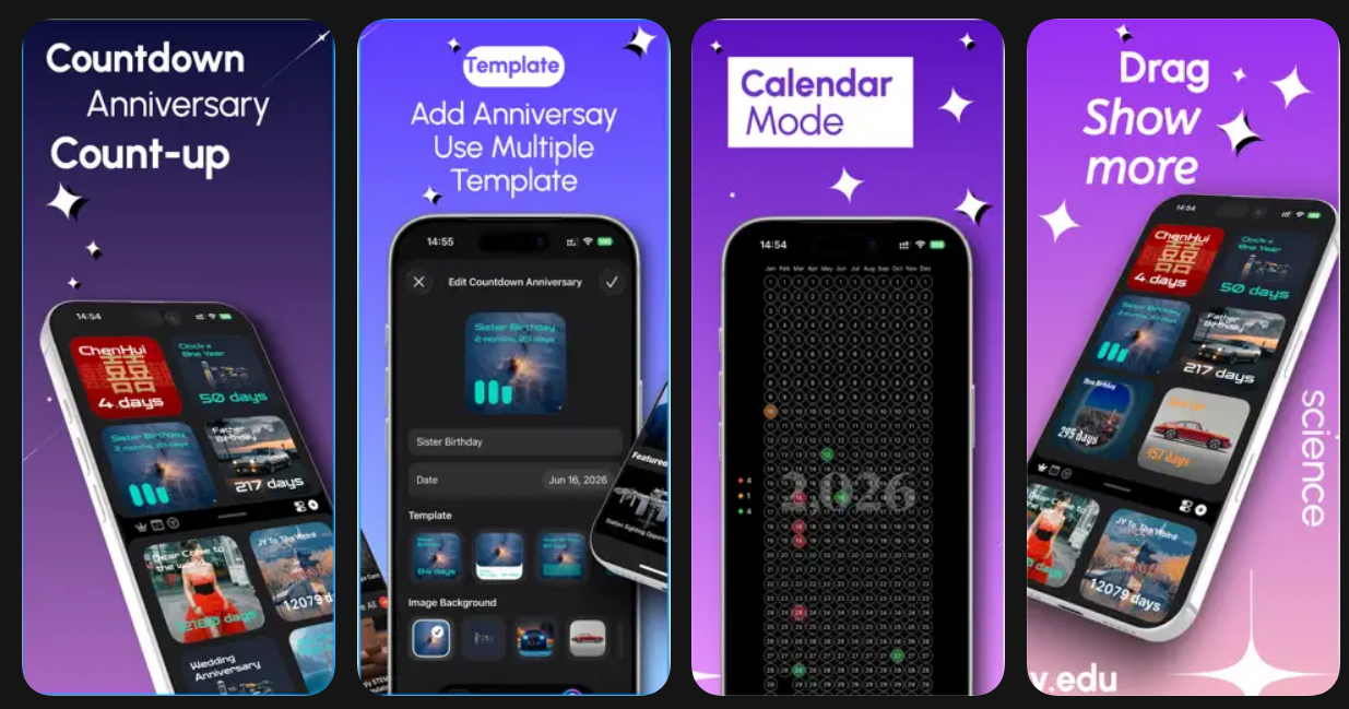 Anniversary+ app đếm ngược sinh nhật kỷ niệm