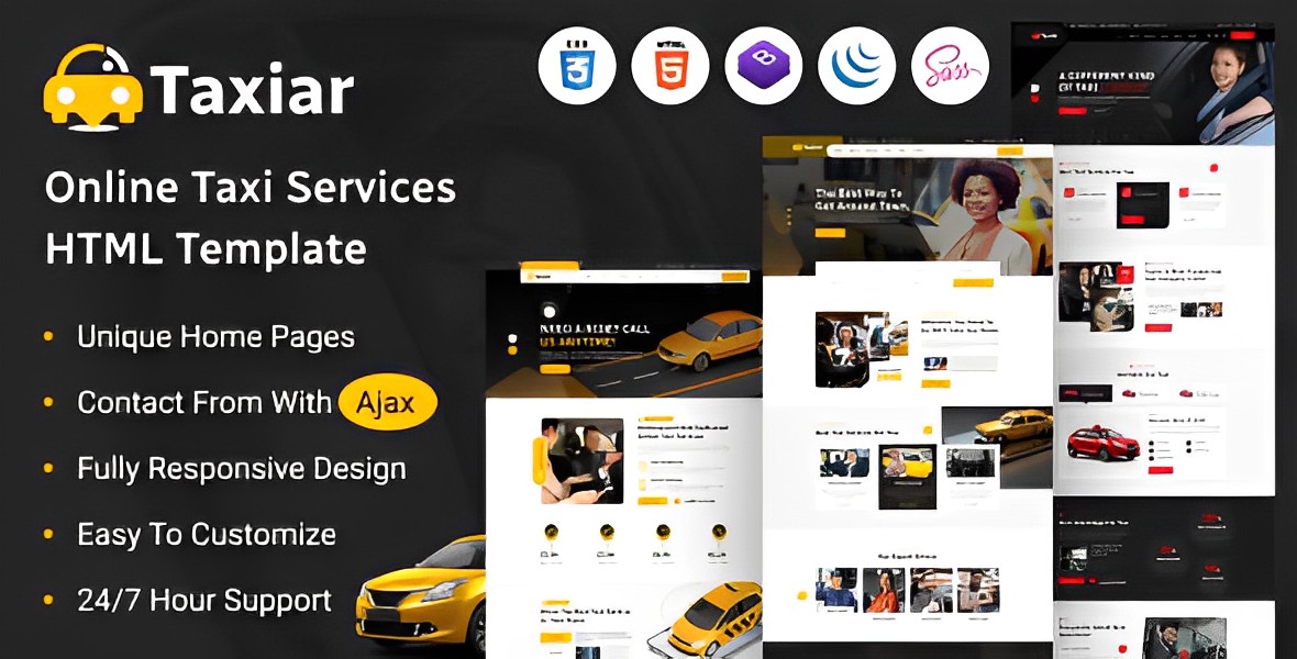 Taxiar - Online Taxi Service HTML Template – Bliter GPL