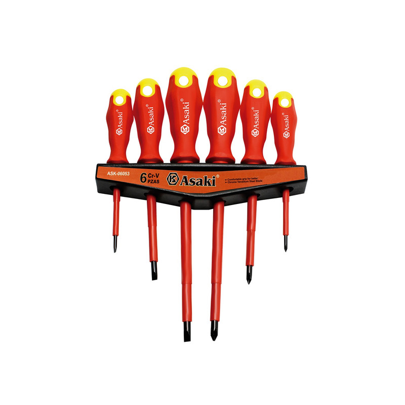 JUEGO DE DESTORNILLADOR PARA ELECTRICISTA 6PCS ASAKI