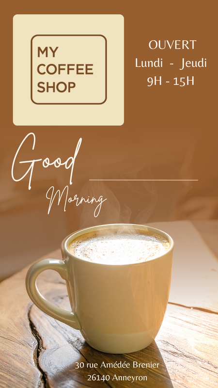 Comptoir du coffee shop et latte art