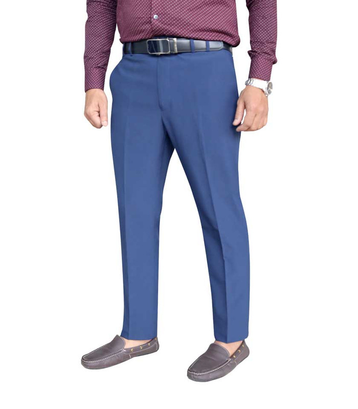 Men’s Trouser Formal Slim Fit Plain Front Cross Pocket Color: (DIF-21) NAVY BLUE
