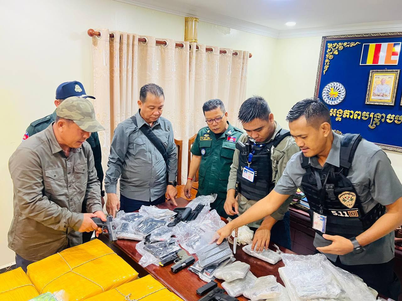seven chinese arrested 840kg drugs guns koh russei cambodia news 2026 34545666