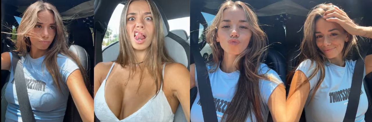 Sadie Mckenna Sitting in Car Flashes Cute Perfect Boobs XXX