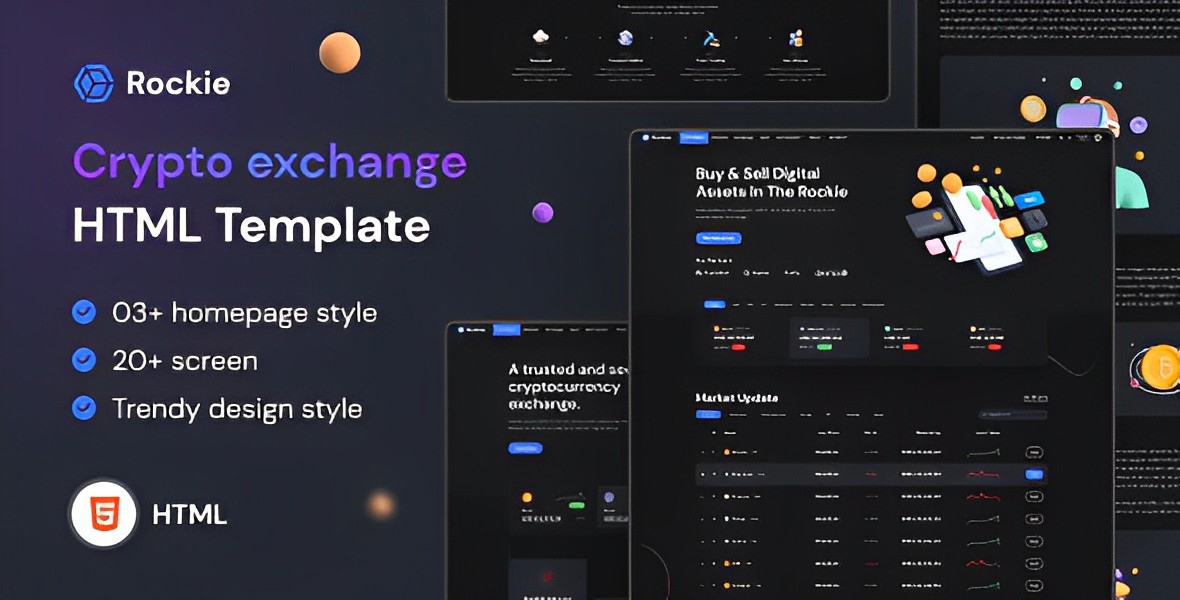Rockie – Crypto Exchange HTML Template