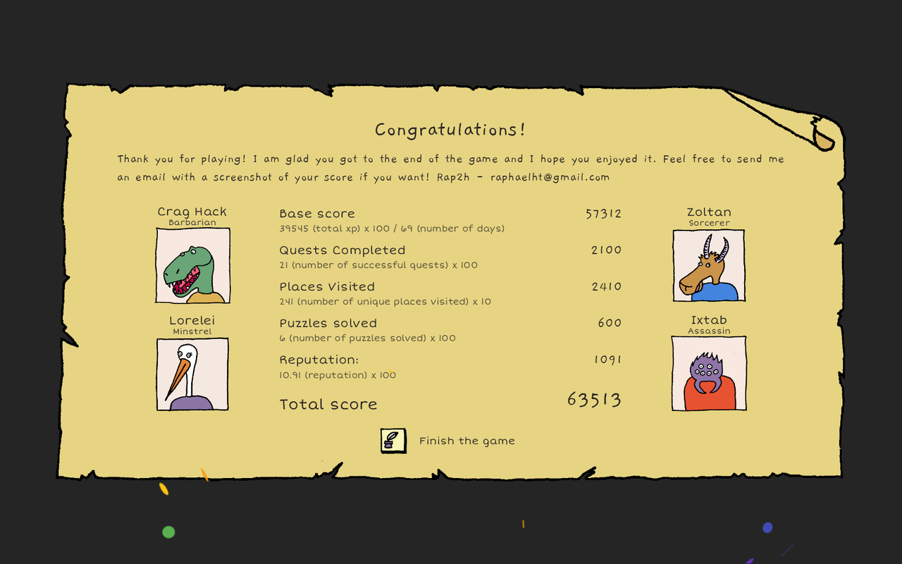 heroes of the seven islands score