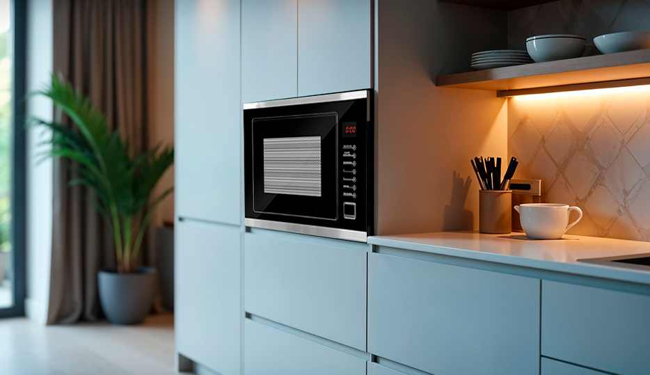 Horno Microondas Empotrable Drija Sorrento 25L Black con panel digital y grill.