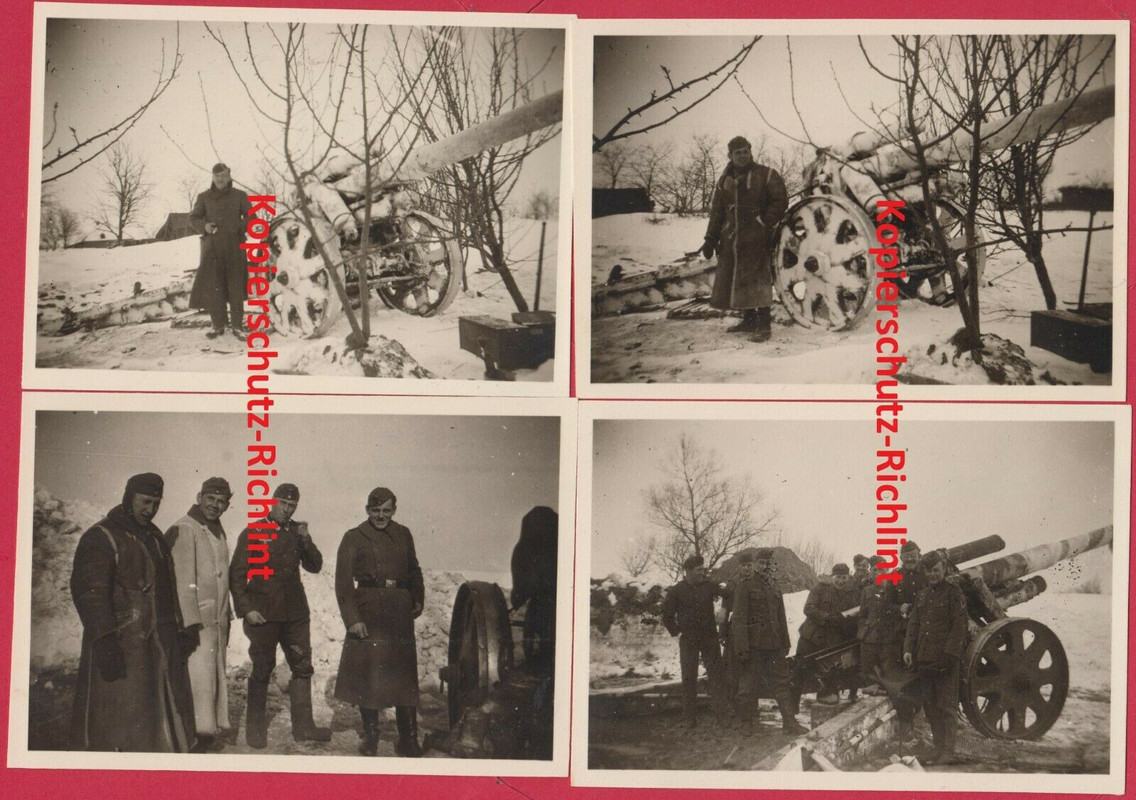 Wehrmacht Russland Winter schwere Artillerie Geschütz 15cm-sFH CAMO