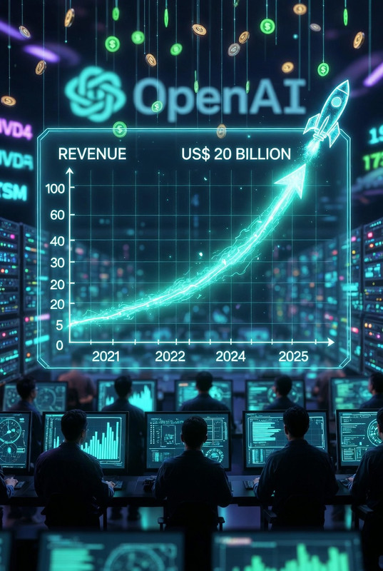 OpenAI projeta receita acima de US$ 20 bilhões em 2025