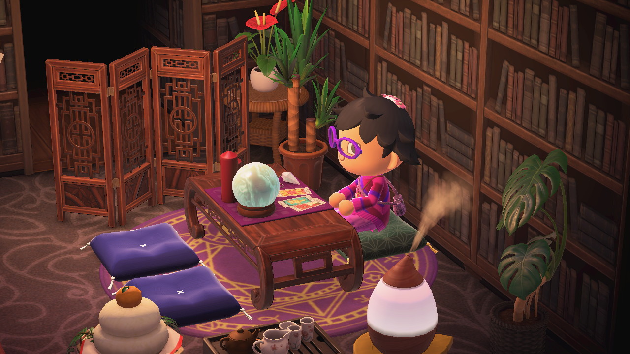 Me in my reading room in Animal Crossing r/tarot