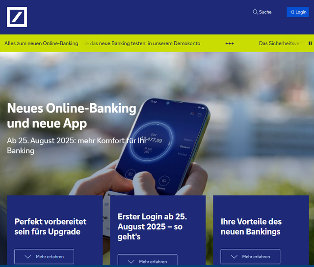 Deutsche Bank: Neues Online-Banking