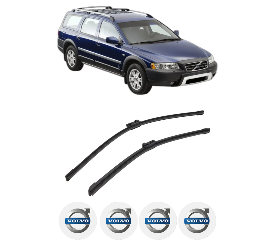 Set stergatoare auto VOLVO XC70 II (136) din 2007-2016, pentru parbriz auto, 2 bucati, Bosch Aerotwin, din cauciuc siliconat rezistent, 4 Stickere Auto VOLVO