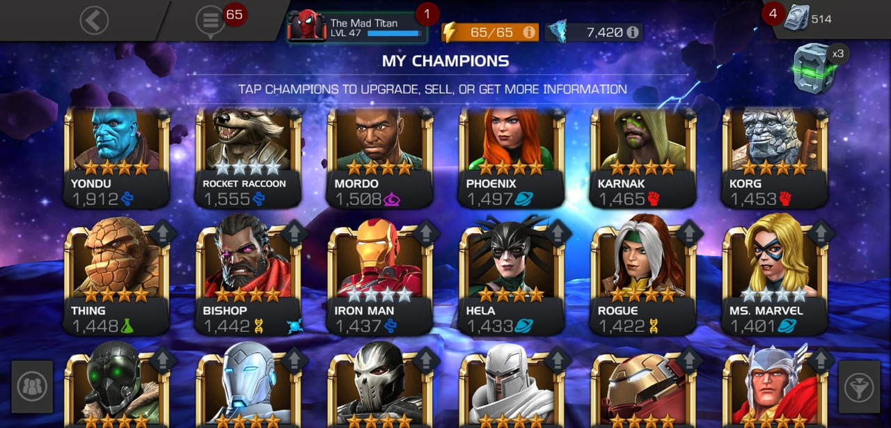 Sold - 164k Mcoc account with best Champions Stark spidy iceman etc. |  PlayerUp: Worlds Leading Digital Accounts Marketplace