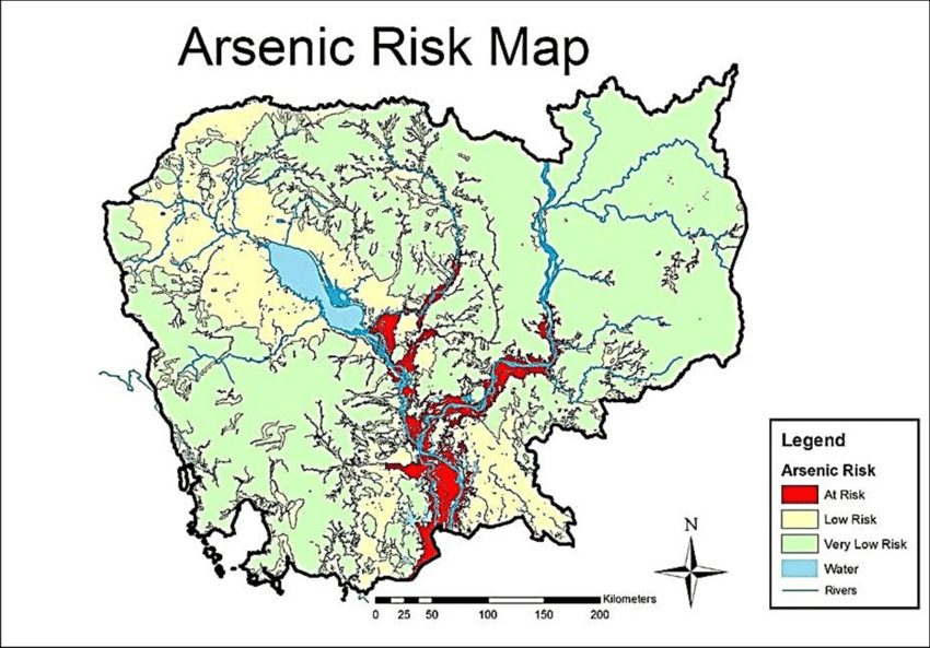 Arsenic risk areas of Cambodia Arsenic Center Cambodia 2012