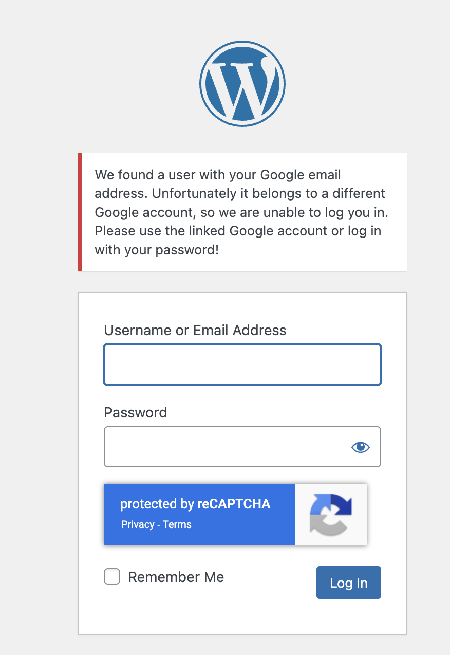 Google Account Error
