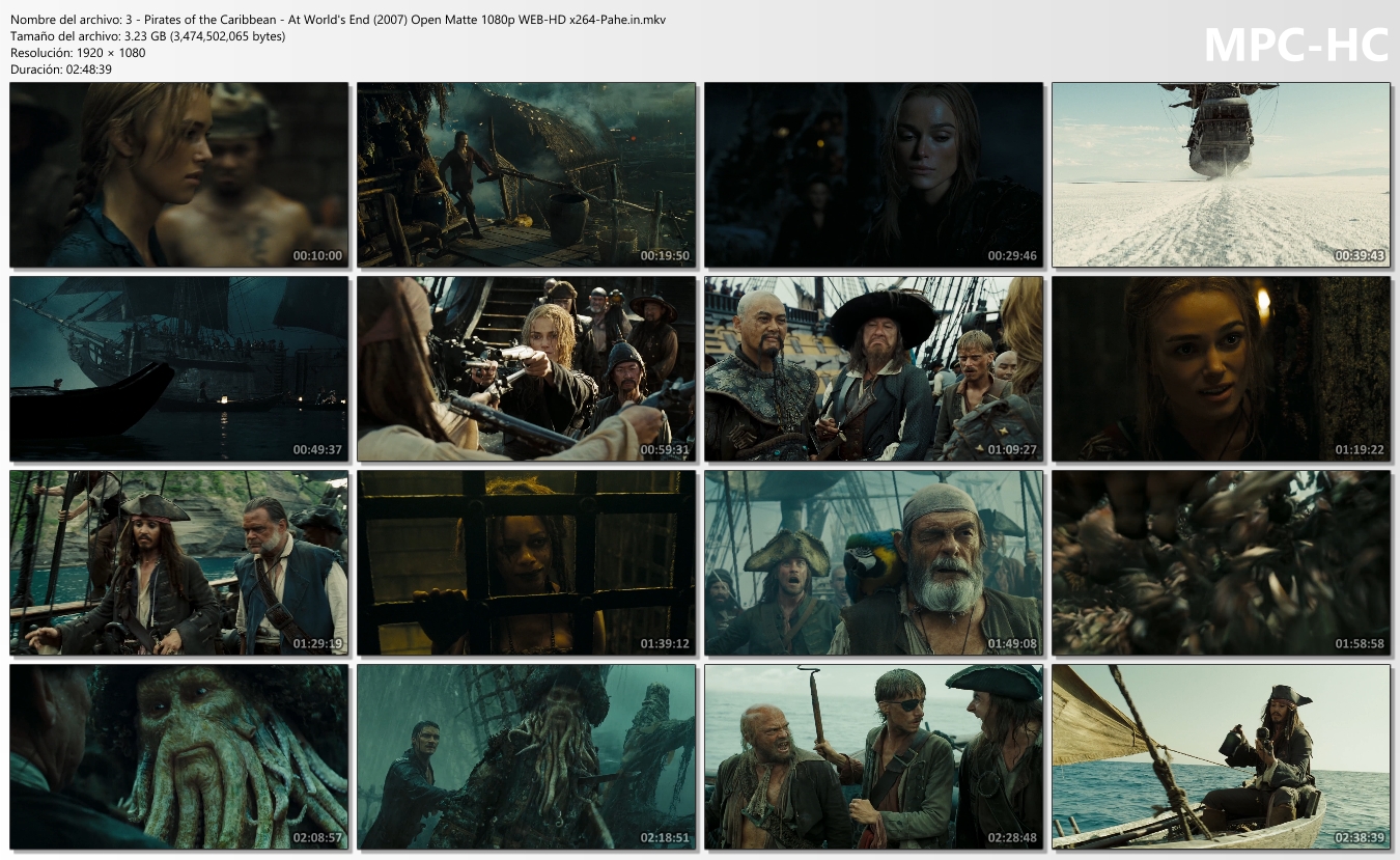 Piratas Del Caribe SAGA (2003-2017) 1080p OPEN MATTE + CORTO