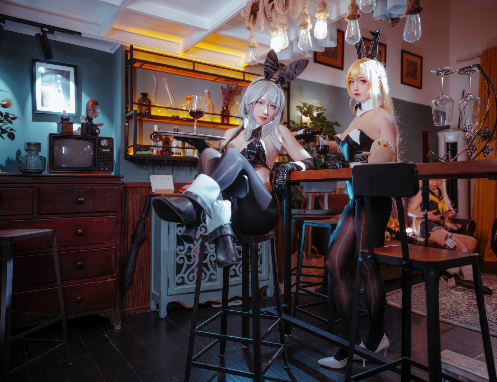 刺青Poi 北卡罗来纳 & 华盛顿 兔女郎 Cosplay｜碧蓝航线 双人写真（含隼隼子）【40P｜308MB】插图2