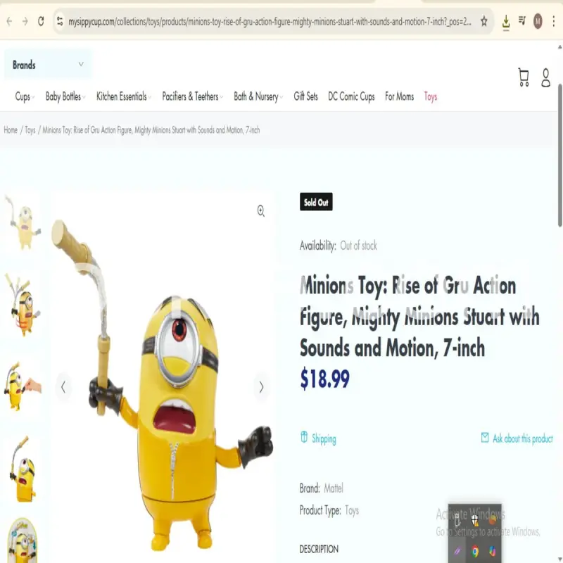 Sounds and Motion, 7-inch, Toy Gift for Kids- Minions: Rise of Gru Action Figure