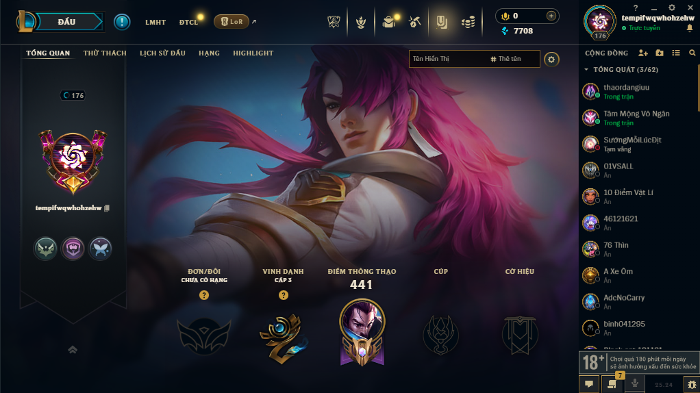 Acc LMHT # - Không Khung