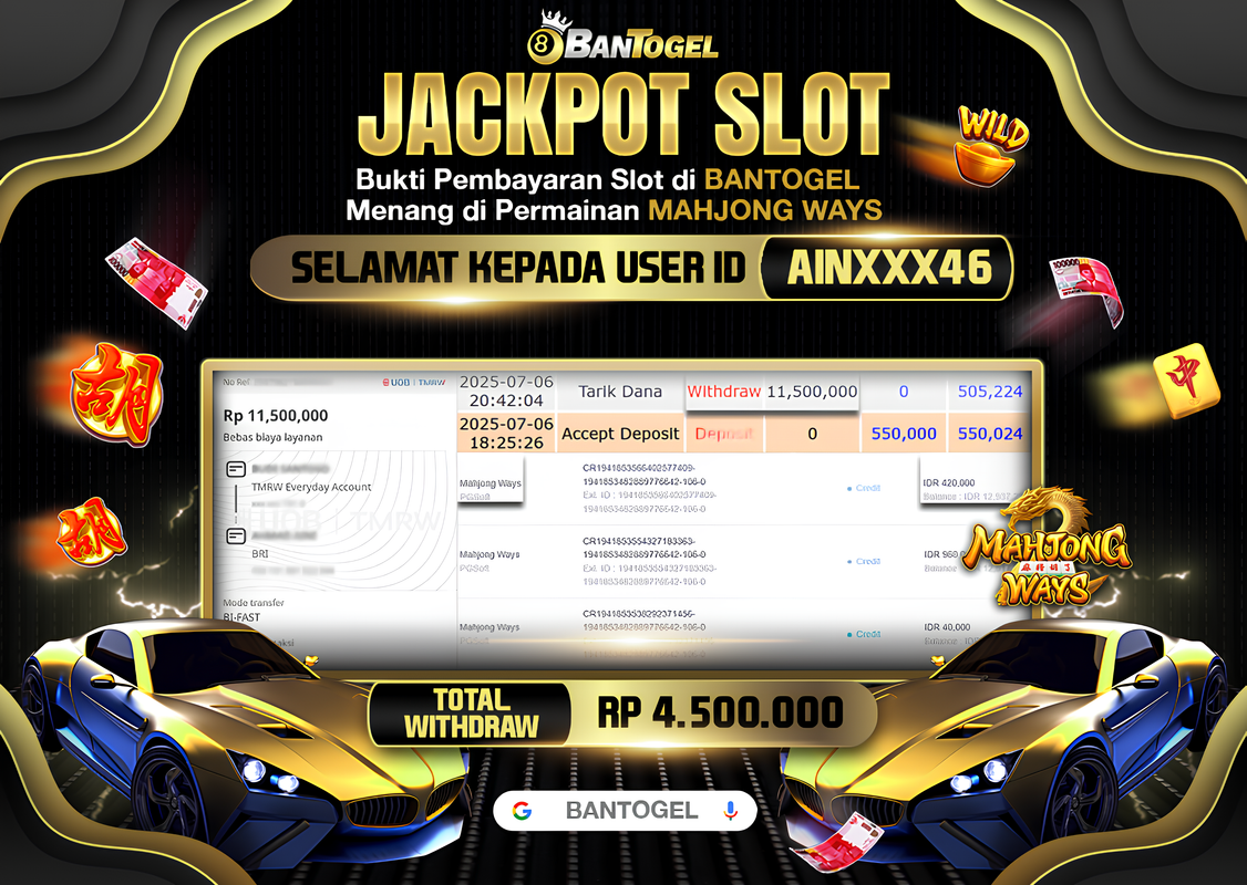 BUKTI JACKPOT LUNAS BANTOGEL