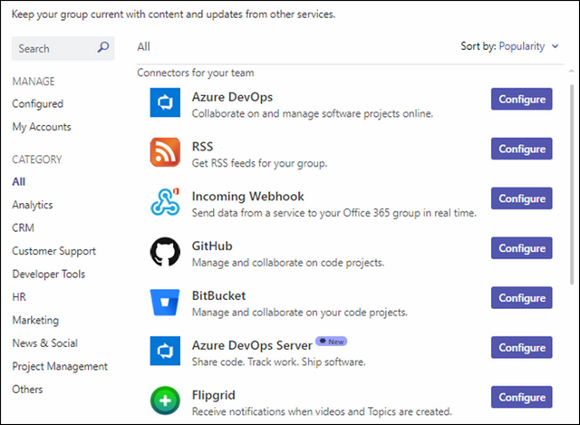 Connectors for Teams