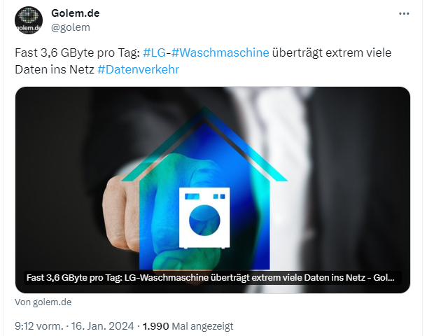 LG-Waschmaschine als Datenschleuder