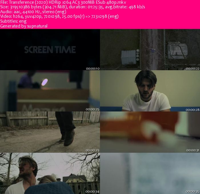 Transference (2020) HDRip x264 AC3 300MB ESub 480p