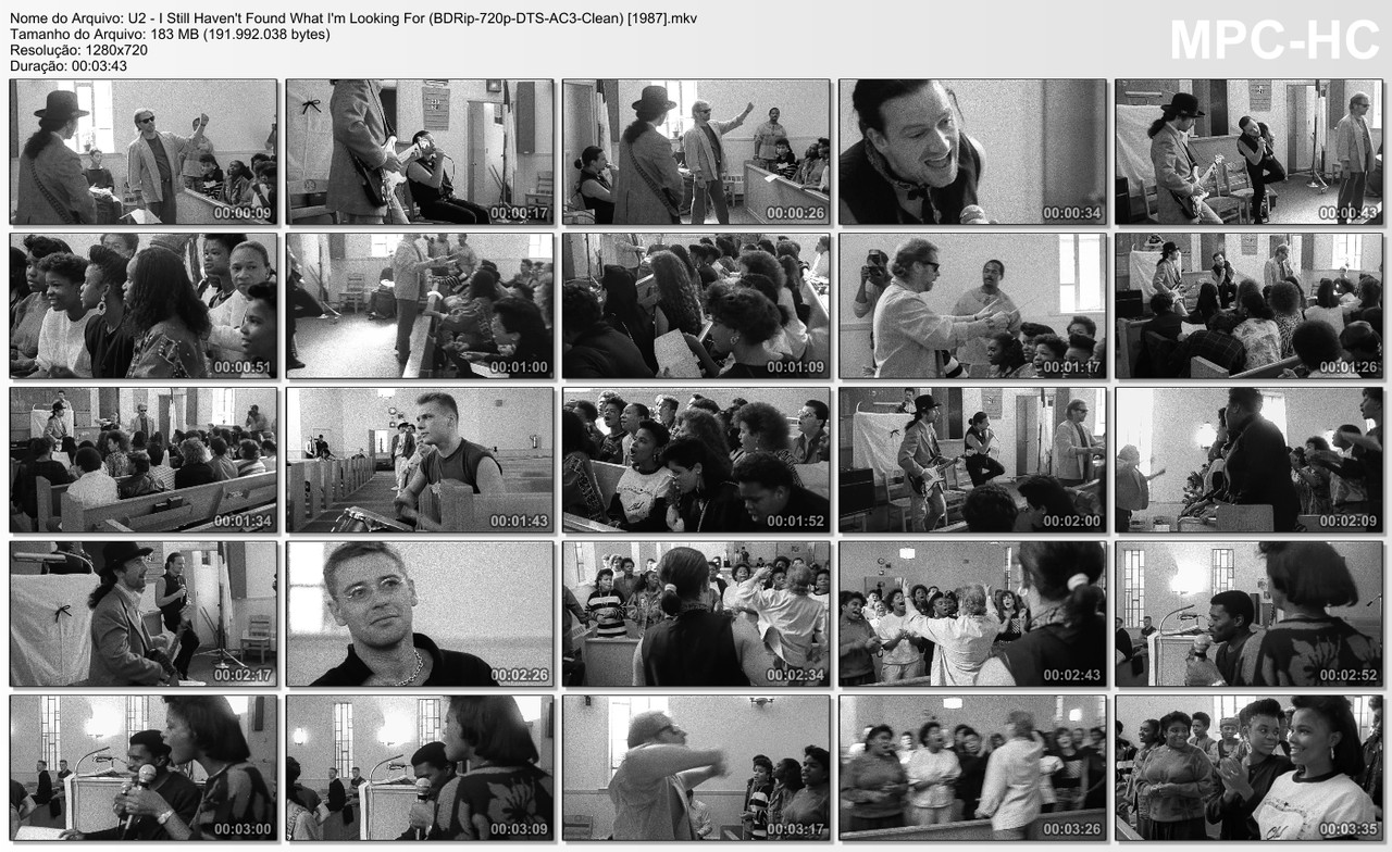U2 - I Still Haven't Found What I'm Looking For (BDRip-720p-DTS-AC3-Clean) [1987]
