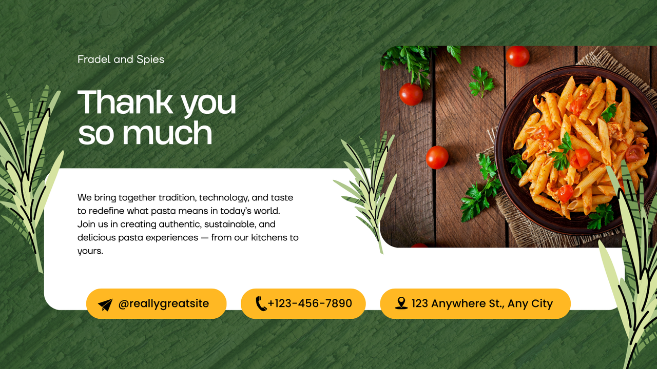 Green Illustrated Pasta Product Presentation