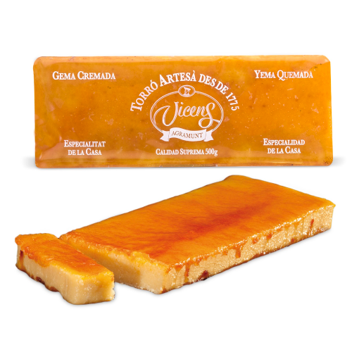 Turrón de Yema Quemada Vicens Tabla 500 Gr.