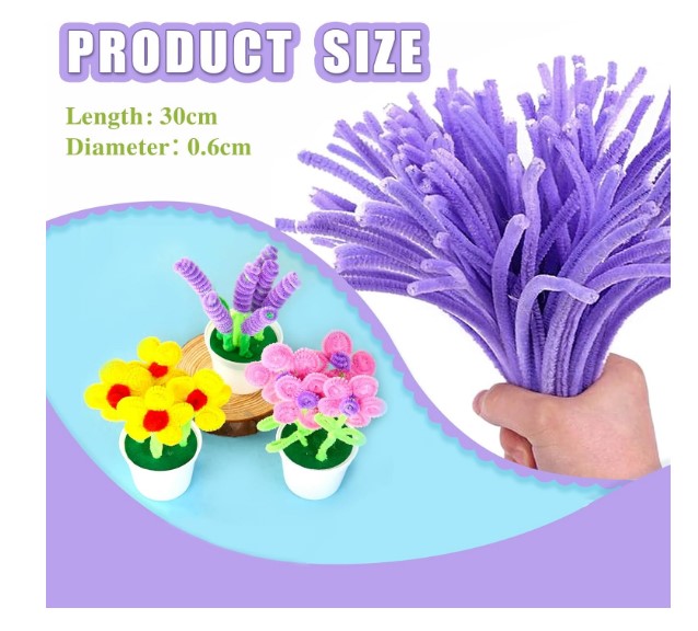 LimpiaPipas Gamuzados lila violeta para crear flores y decoración