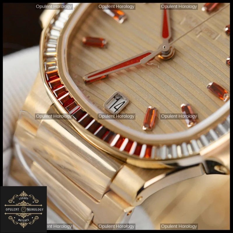 Patek Philippe Nautilus 7118/1300R Replica Rose Gold 35.2mm Diamond Bezel