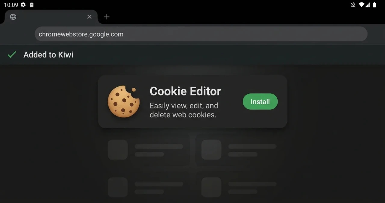 Установка Cookie Editor в Kiwi Browser