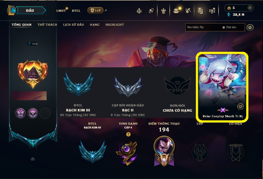 Acc LMHT # - Không Khung