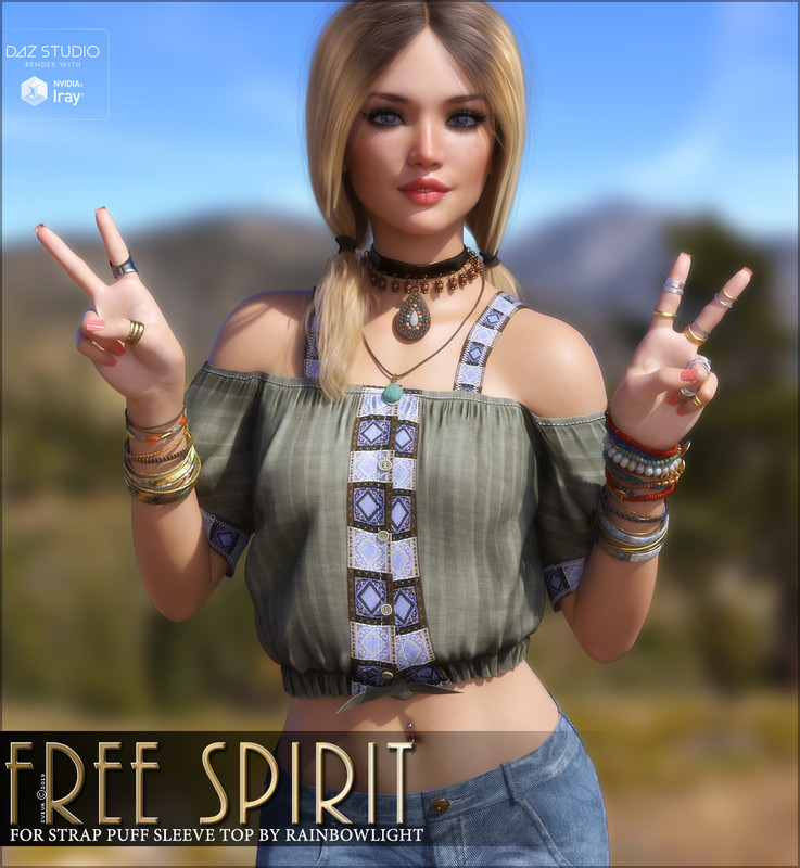 Free Spirit for Strap Puff Sleeve Top