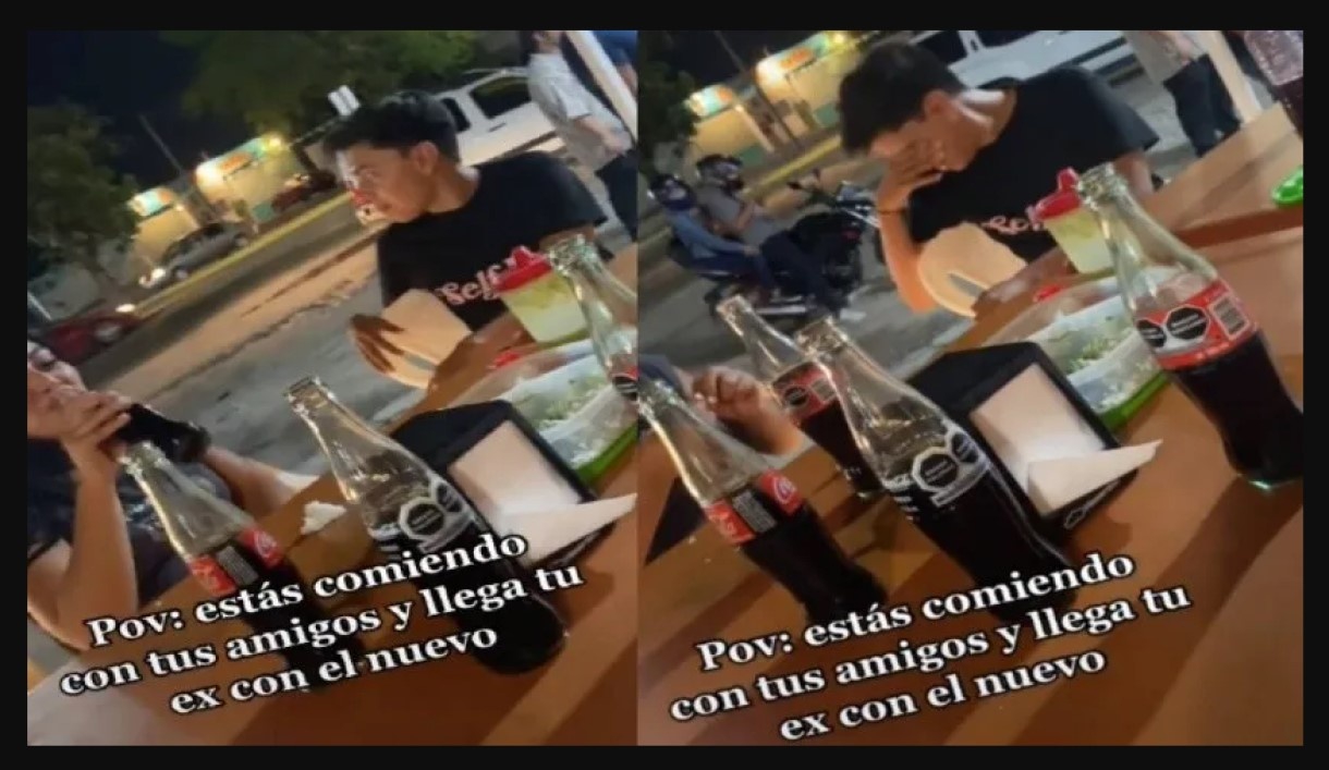 Ve a su ex novia con otro y su reacción es fantástica