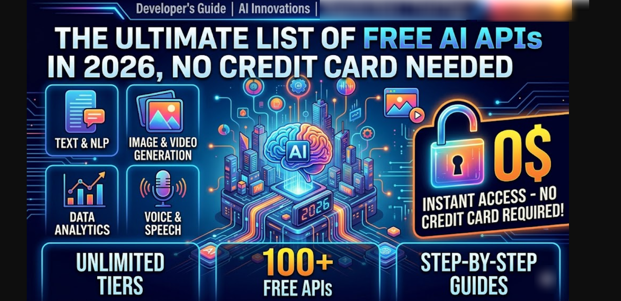 The Ultimate List of Free AI APIs in 2026, No Credit Card Needed