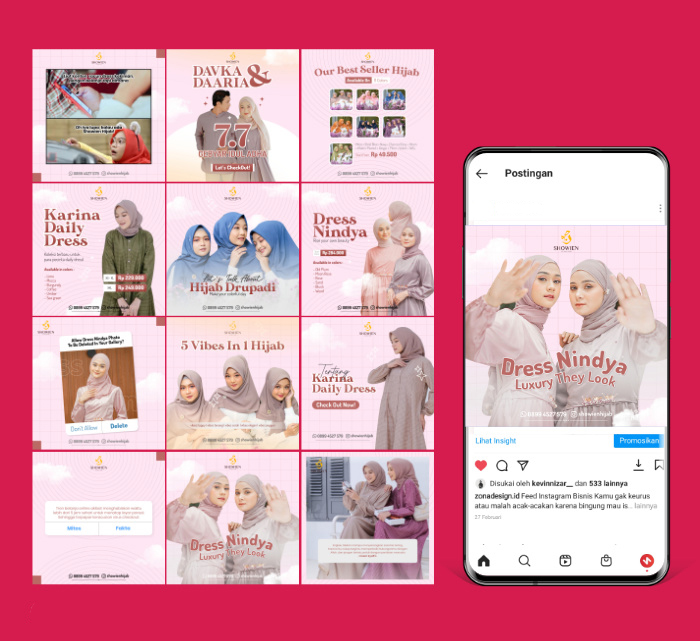 Desain feed instagram fashion, hijab | Semarpedia