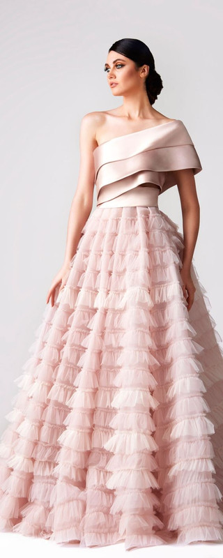 pink pale ruffle dress