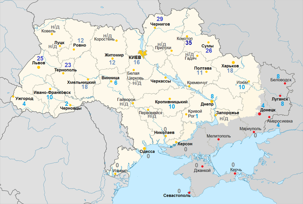 Погодная карта Украины декабрь СП