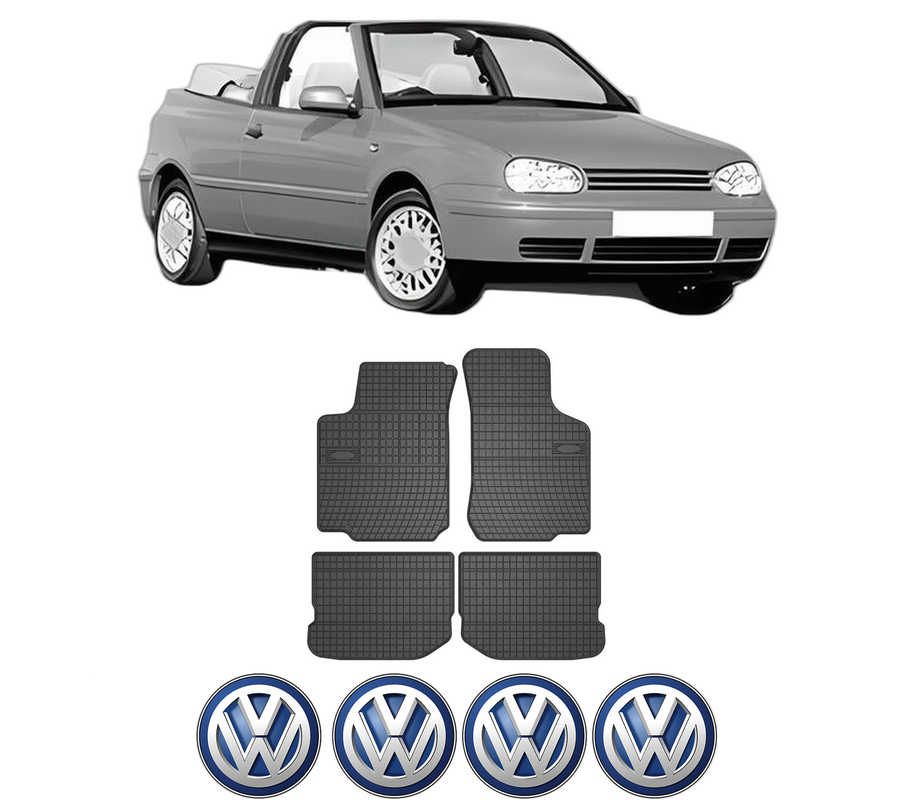 Set covorase presuri Volkswagen GOLF IV Cabriolet (1E7) din 1998-2002, auto, din cauciuc thermoplastic, 4 Stickere auto cu Volkswagen