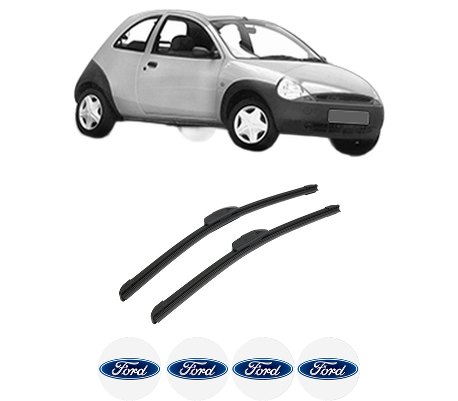 Set stergatoare auto FORD KA (RB_) din 1996-2008, pentru parbriz auto, 2 bucati, Bosch Aerotwin Retrofit, din cauciuc siliconat rezistent, 4 Stickere Auto FORD