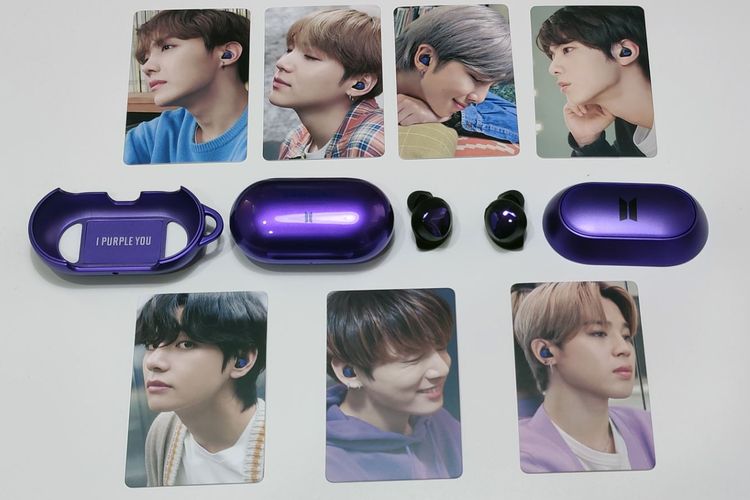 Kelengkapan Galaxy Buds Plus BTS Edition.