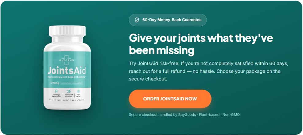 JointsAid Supplement Facts Label